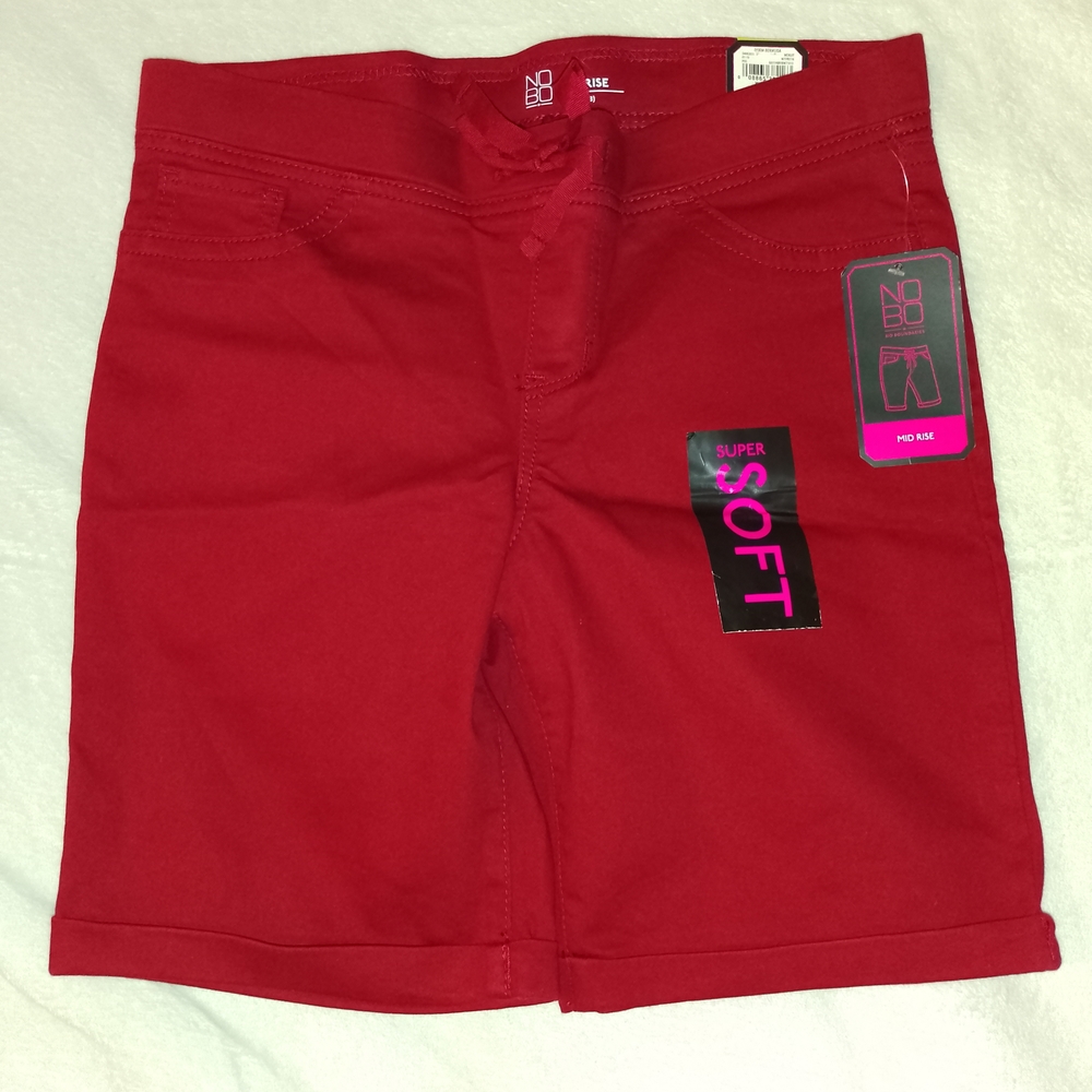 NOBO Women's High Waist Maroon Shorts